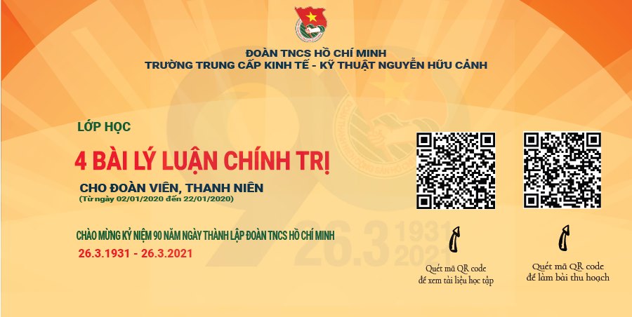Thông báo về việc tổ chức lớp 4 bài lý luận chính trị cho đoàn viên  Đợt 1, năm học 2020 – 2021
